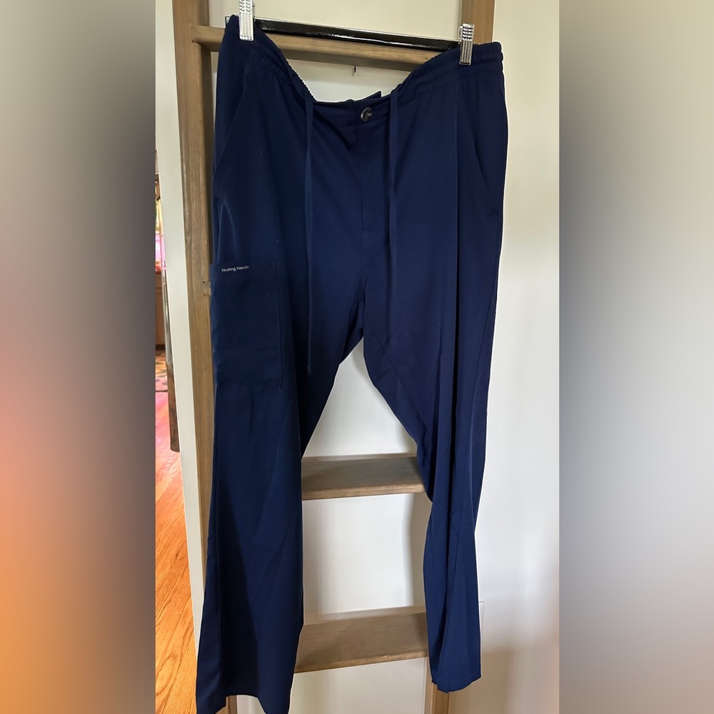 Men’s Healing Hands Large Scrub Pants in Navy Blue NWOT